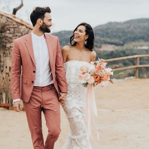 Wedding suit, Dusty rose men suit, Groom Wear two button wedding suit, Luxury stylish premium 2 piece suit, Ethnic Wedding Wear Suit,