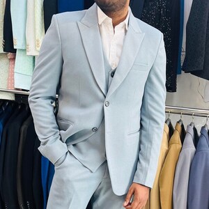 Men suit,  light Sky Blue suit,  Luxury stylish suit, Ethnic Wedding Wear Two piece Suit, Groom wear and groomsmen suit,
