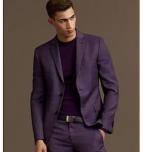 Purple Men&#39;s Suit: Custom Two Piece Wedding Suit