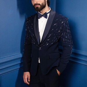 Finest Blue Premium Men Suit, Men Suit, engagement suit, wedding suit, 3 piece suit, Ethnic WeddingSuit, Groom suit, Embroidery Suit,