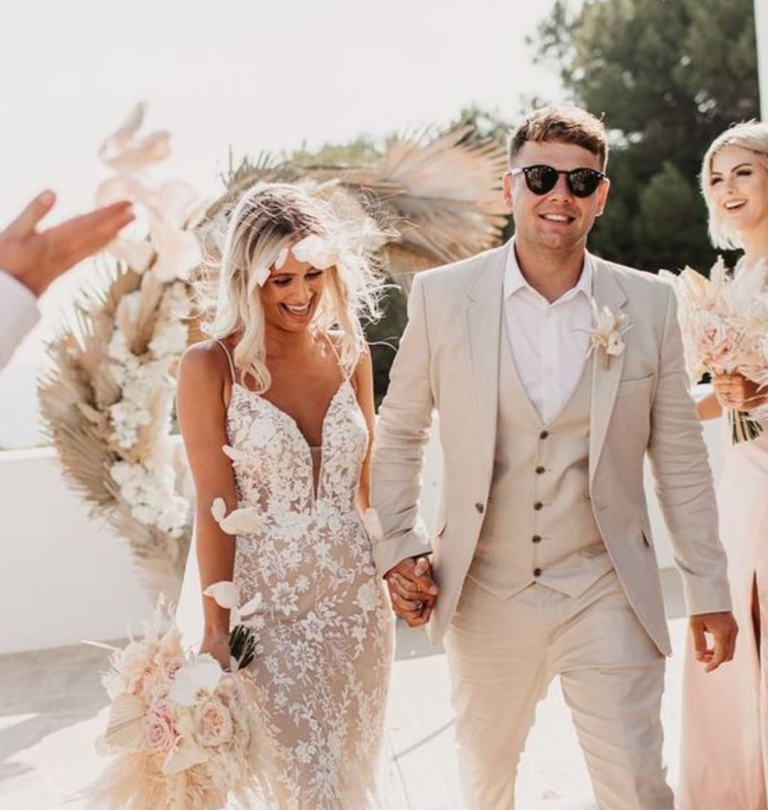 Colors Summer Groom Suits Three Piece Suit Linen Beige Men Suit