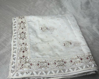 Shawl for Groom, white sherwani shawl, wedding shawl men, men shawl men, Indian Groom shawl, sherwani shawl, Groom wedding shawl, mens shawl