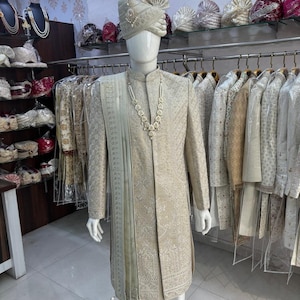 PREMIUM Elegant SHERWANI For Groom, Indian groom dress, groom sherwani, sherwani men wedding white, groom wedding outfit, groom outfit,