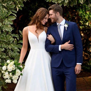 Premium Navy Blue men&#39;s Suit for Wedding, Groom and Groomsmen suit, Engagement prom suit, party wear suit, Classic suit, business suit