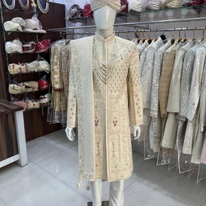 PREMIUM Elegance SHERWANI For Groom, Indian groom dress, groom sherwani, sherwani men wedding white, groom wedding outfit, groom outfit,