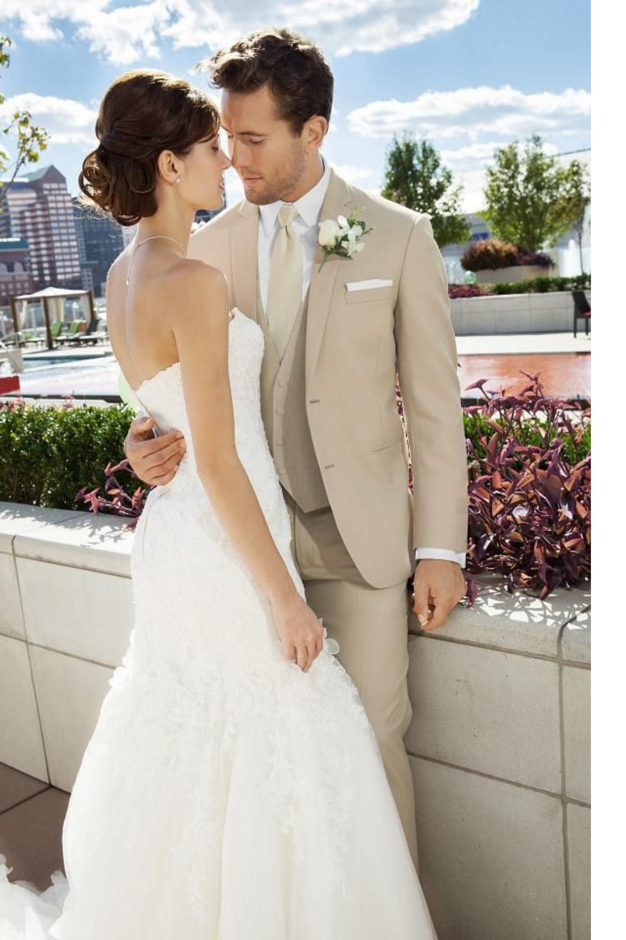 Mens Beige Suit, 3 Piece Suit Wedding Suit Groom and Groomsmen Suit