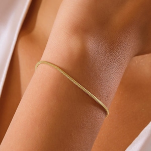 14K Gold Snake Chain Bracelet - Never Fades - Water Resistant - Dainty Gold Chain Bracelet - Gold Bracelet -Minimalist Bracelet