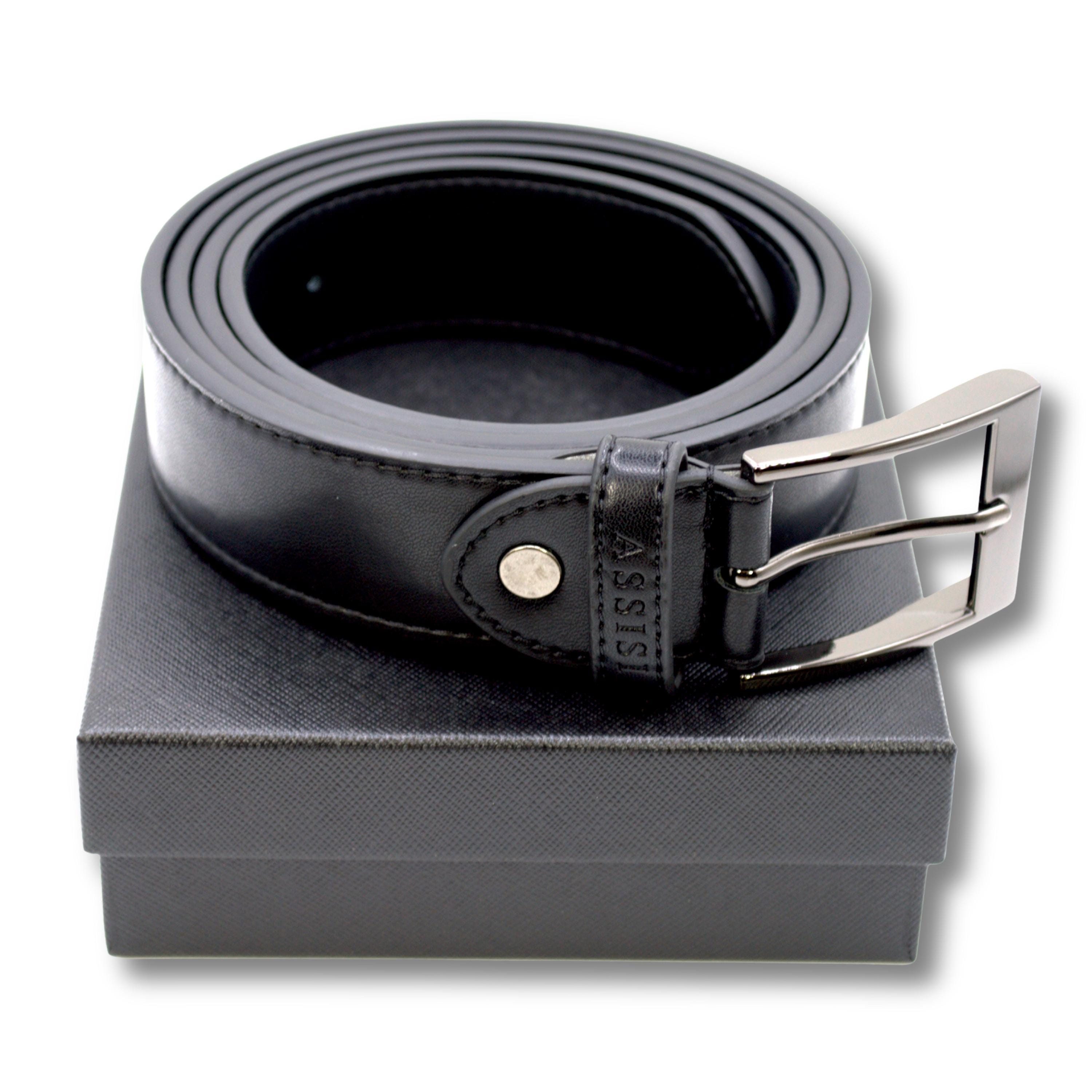 Ceinture Femme En Cuir Noir Stephen Collins - Taille 38 Pouces, Avec Rivets Et Boucle Cloutée