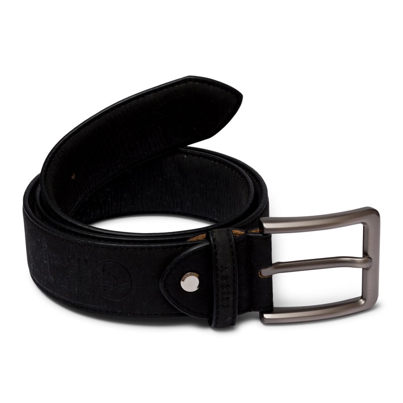 Non leather belt for men in black cork - ideal christmas gift for men