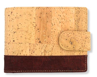 Cork Wallet for Men | Vegan Leather RFID Blocking Wallet | 3rd & 5th Anniversary Gift
