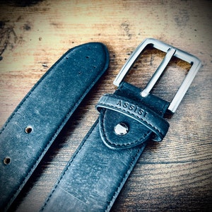 vegan gifts for men - cork leather belt - vegan belts for men - black vegan leather belt - 3rd anniversary