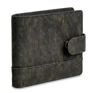 Men's Black Wallet | RFID Blocking Vegan Leather | Slim Cork Bifold for Cards & Cash
