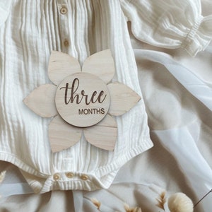 Tarjetas de madera personalizadas con los hitos mensuales del bebé, accesorios fotográficos planos para redes sociales, regalo para baby shower, letreros fotográficos del mes del bebé