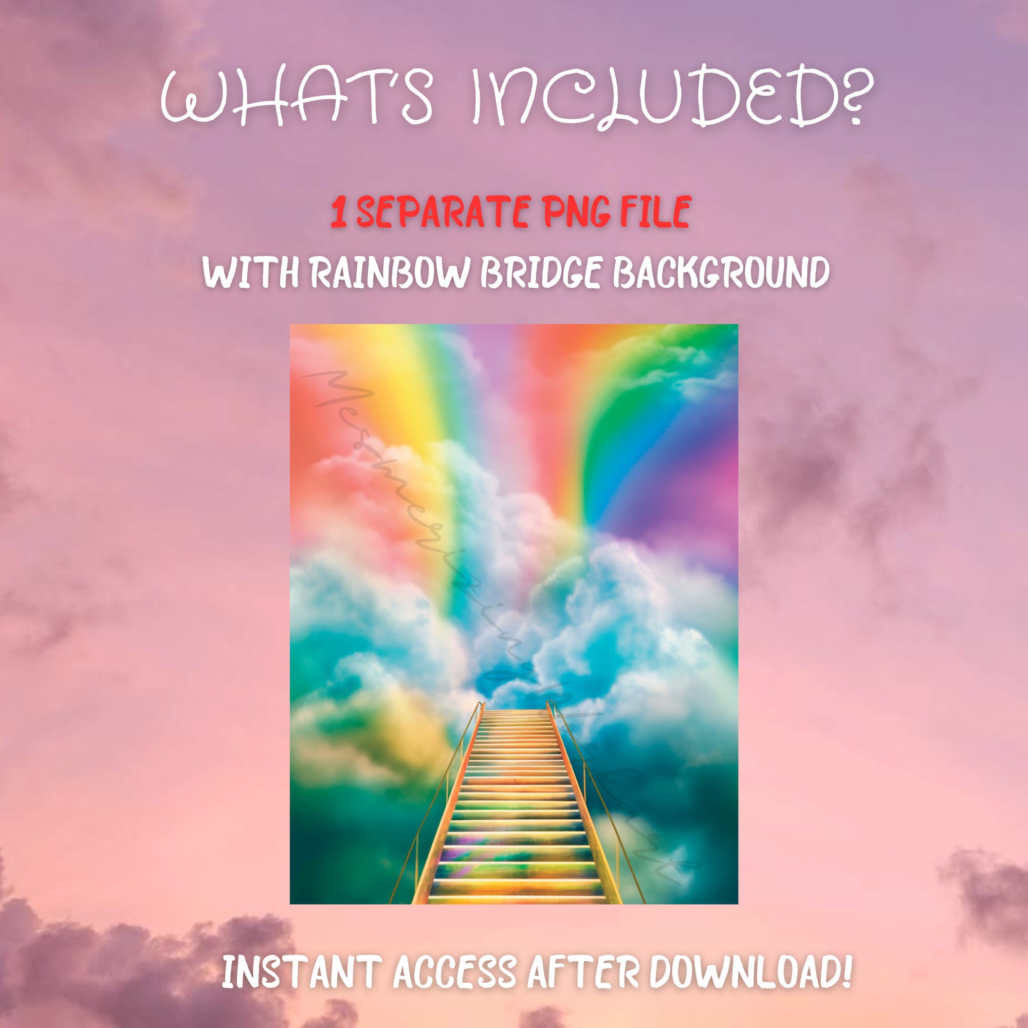 Rainbow Bridge Overlay PNG Memorial for Pets Cat Dog Heaven Pet Loss ...