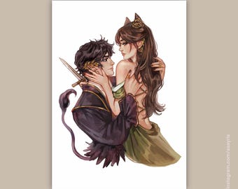 LE PRINCE CRUEL Jude Duarte Cardan Jurdan Bookart illustration impression marchandise couples art impressions cadeau Ennemi à amoureux Fantasy romance amour