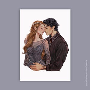 ACOTAR Feyre Rhysand Nesta Cassian Feysand Nessian Bookart illustration print A Court of Thorns and Roses merch couples art prints gift