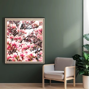 Magnolia Wall Art, Floral Wall Art, Poster Print, Digital Art, Digital Download, Flower Prints, Botanical Print, Spring Wall Decor image 1