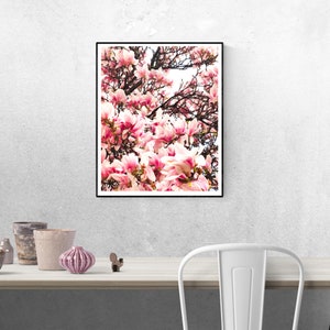 Magnolia Wall Art, Floral Wall Art, Poster Print, Digital Art, Digital Download, Flower Prints, Botanical Print, Spring Wall Decor image 2