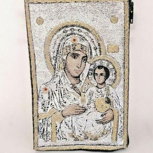 Unsere Liebe Frau und Baby Jesus Wandtasche oder Geldbörse, mit Reißverschluss und Griff, bitte lesen Sie Beschreibung