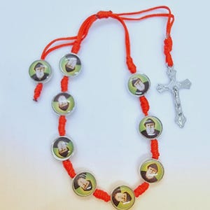 St Charbel Adjustable Red Rope Hand Bracelet From Jerusalem, The Holy Land