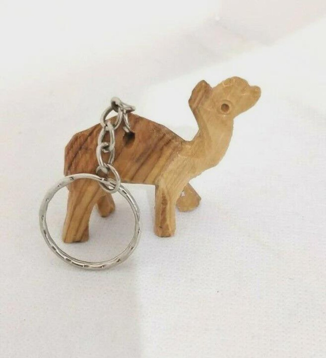 Olive Wood Camel Hand Carved Key Ring, Made in Bethlehem, the Holy Land ...