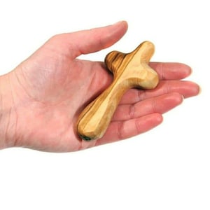 Olive Wood Comfort Cross / Caring Cross / Holding Cross / Praying Cross from Jerusalem, The Holy Land