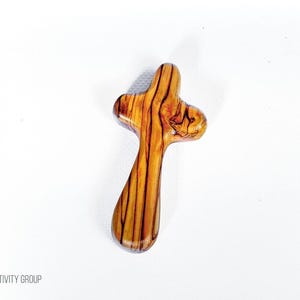 Hand Made Olive Wood Holding Cross/Caring Cross/Comfort Cross/Praying Cross from Jerusalem,The Holy Land