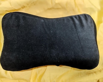 Handmade Black Suede Leather Car Neck Pillow: Soft Support