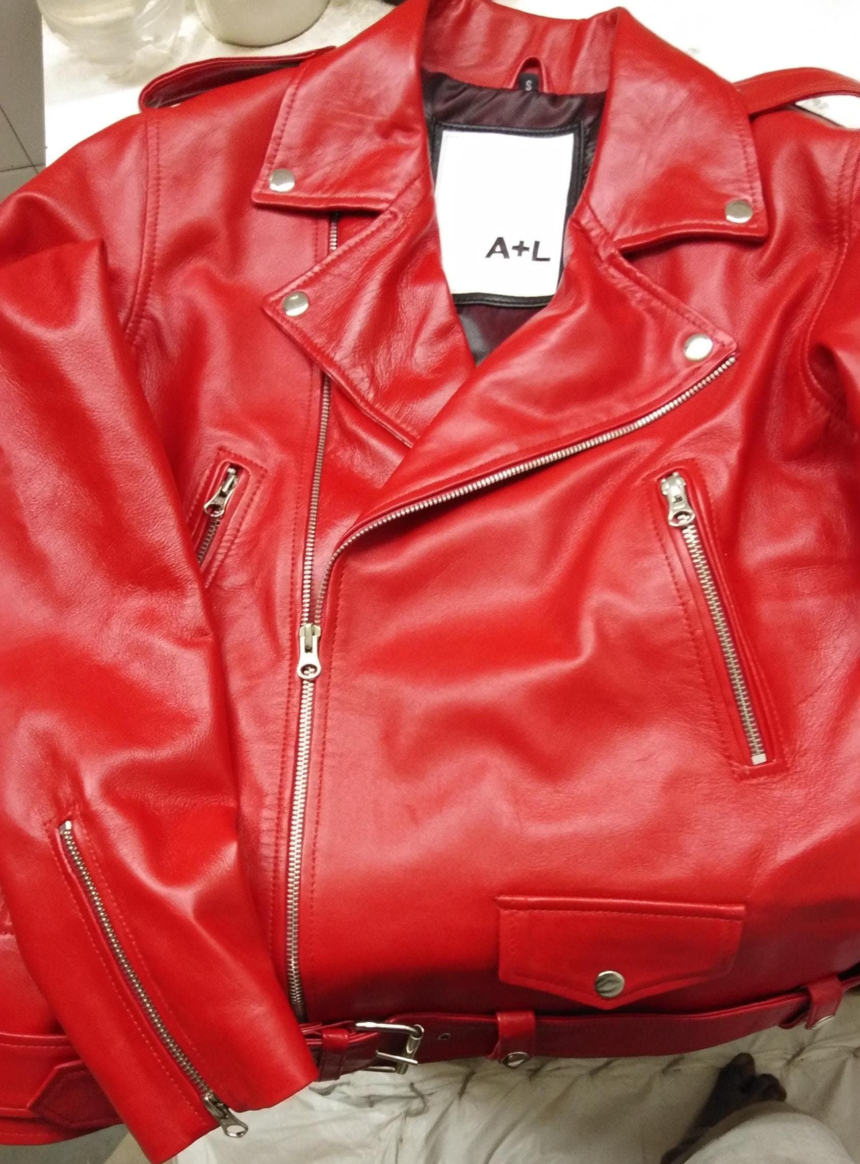 USA製 バイカラー レッド ライダースジャケット IDEAL ファスナー USA製 バイカラー レッド ライダースジャケット IDEAL ファスナー