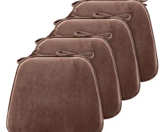 Handmade Lambskin Leather Chair Cushion with Ties - Round or Square