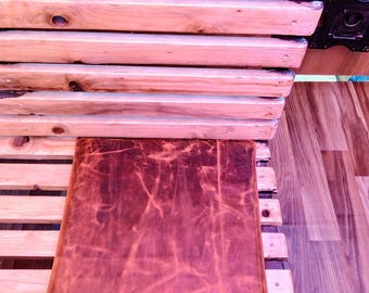 Lambskin Leather Chair Pad: Oil Pull Finish, Square Seat Cushion