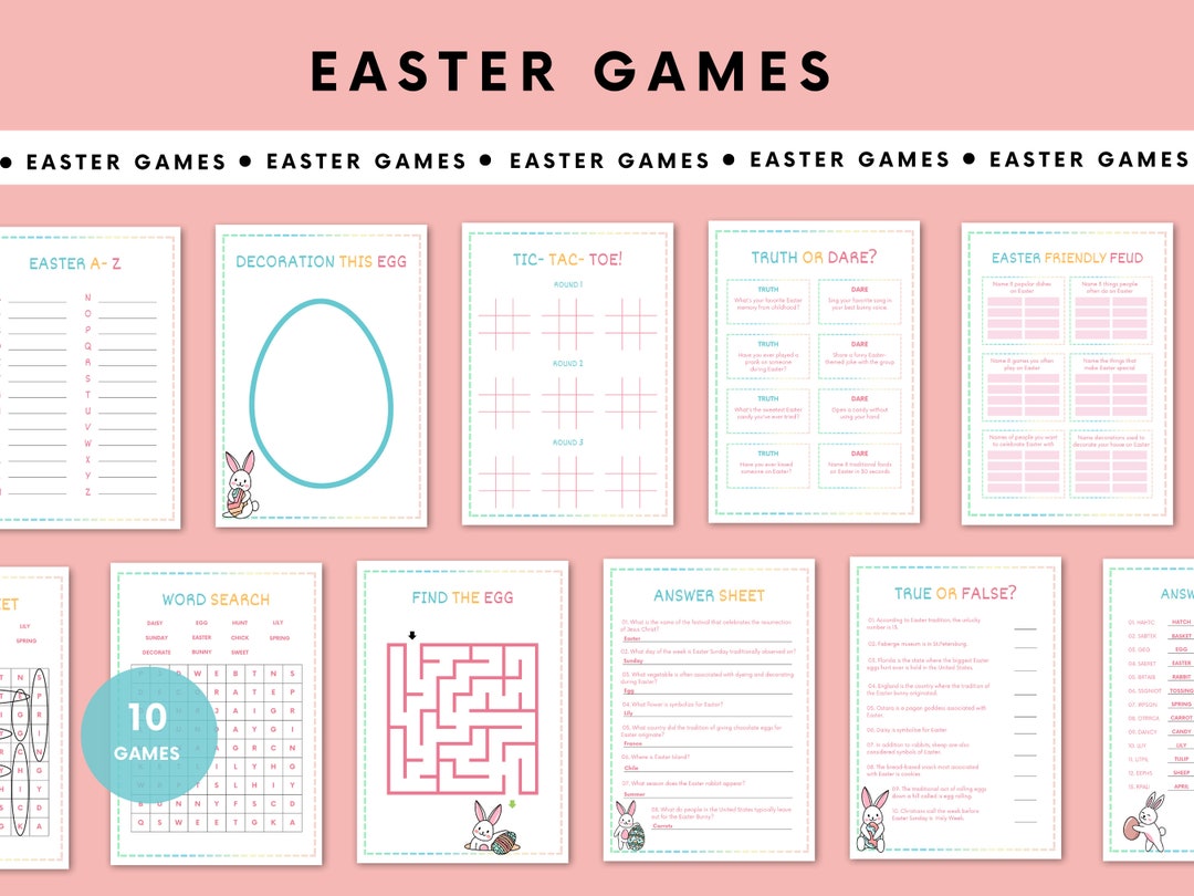 Easter Activity Game Pack, Easter Games Bundle, Printable Easter Games ...