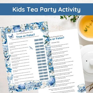 Printable Tea Party Games, Kids Birthday Activity, High Tea Activities ...