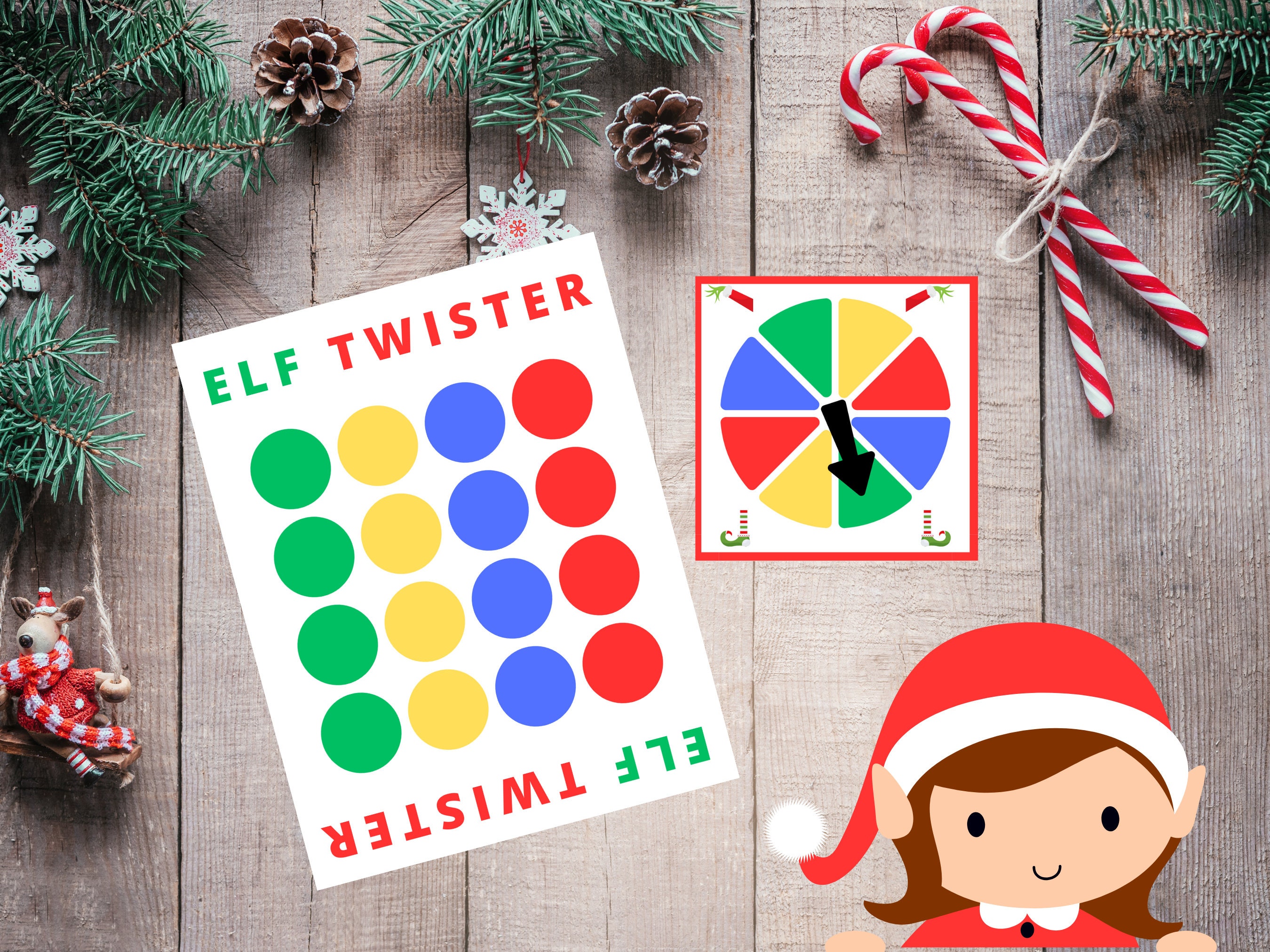 Christmas Elf Kit: Twister Game – 1331 Custom Decor & Goods