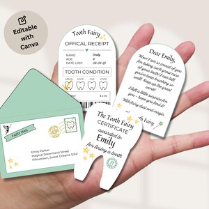 Certificat imprimable de reçu modifiable de fée des dents | Première dent perdue | Lettre réaliste de fée des dents | Lettre de fée des dents pour enfants | Dent perdue