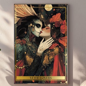 Les Amoureux - Belle Carte de Tarot Arcanes Majeurs | jusqu'au format A2 | Affiche imprimable | 300 PPP | jusqu'à 16,5"x23,4" (42x59,4 cm) - 5:7 AR