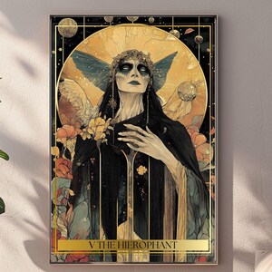 Le Hiérophante - Belle carte de tarot Arcanes majeurs | jusqu'au format A2 | Affiche imprimable | 300 PPP | jusqu'à 16,5"x23,4" (42x59,4 cm) - 5:7 AR