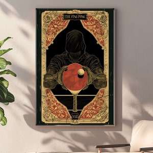 O cartão de Tarot de PING PONG XXII Pôster | arte de parede de tênis de mesa | Impressão Digital | 300 dpi | até 24x36 polegadas, até A1