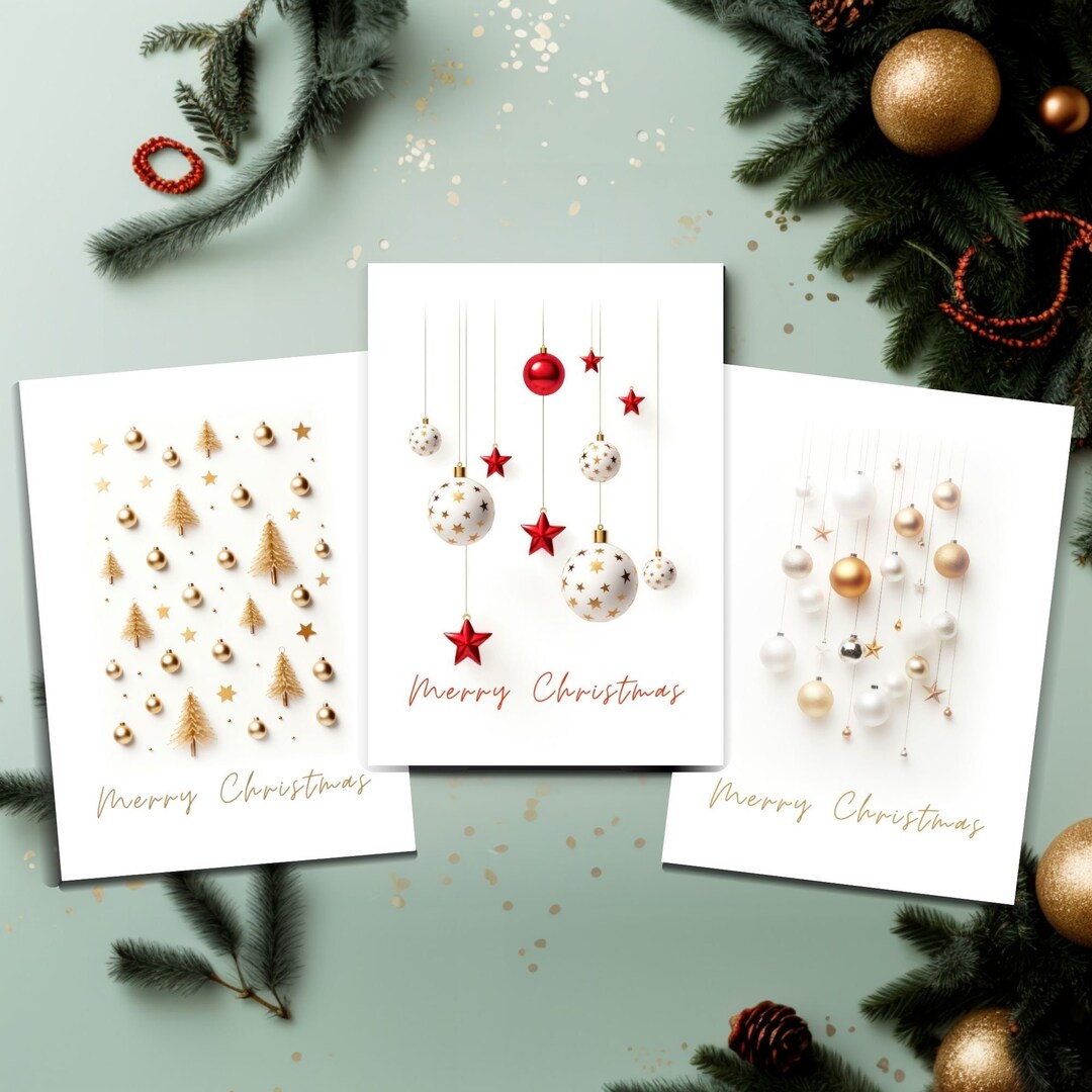 Elegant, Aesthetic Christmas Cards - 3 Designs | Printable on A4 and US ...