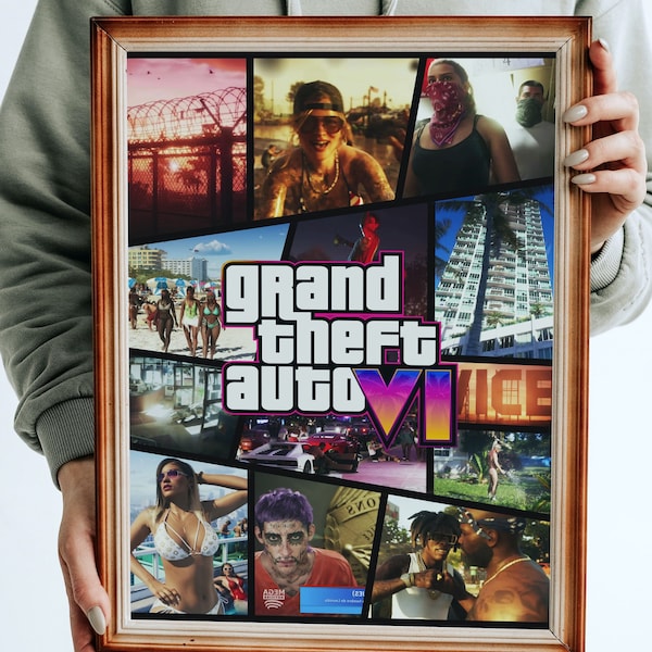 GTA 6 Poster Digital High-Quality Print | GTA 6 poster | Digital Download | Video Games Poster | GTA 6