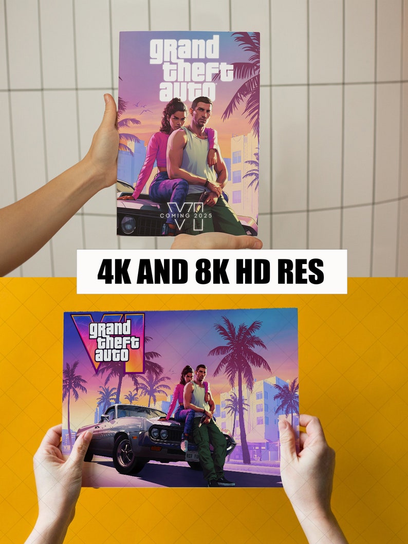 GTA 6 set of 2 Posters 4K & 8K Res. Digital High-quality - Etsy