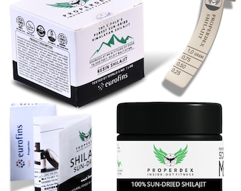 15g Himalayan Shilajit Resin, Pure Gold Grade, Sun-Dried, Glass Jar, Ayurvedic Gold Standard, Organic Fulvic acid, No fillers/additives