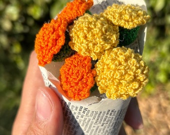 Marigold Crochet Bookmark