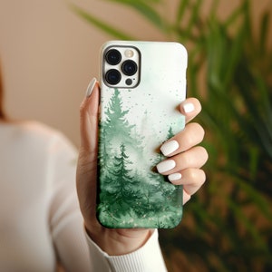 Forest Mountain Phone Case | iPhone 15 Pro Magnetic Phone Case | Forest, Artistic, iPhone 13 Pro Max Case, Mountain, Outdoors, Hiking, Gift