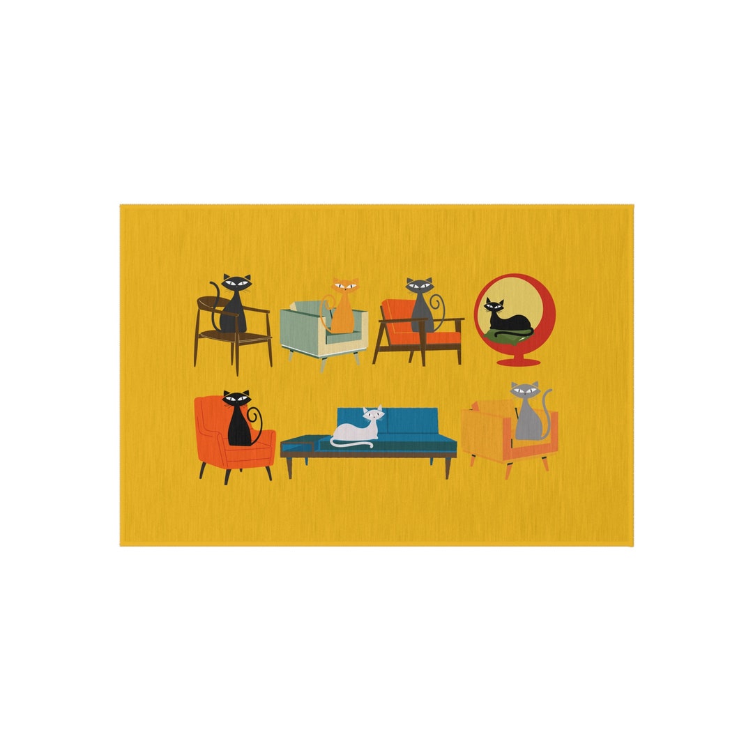Rug Mid Century Cats Outdoor Rug Retro Mid Century Inspired Entry Rug rug-mid-century-cats-outdoor-rug-retro-mid-century-inspired-entry-rug
