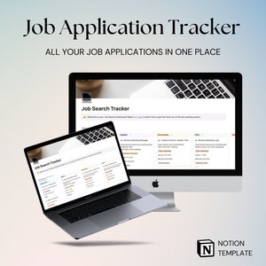Job Application Tracker Organizer, Notion Template, Resume, Cover Letter Template, Career Builder, Digital Planner, Interview Preparation