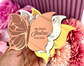 Imán de mariposa, mariposa personalizada, 10 piezas, favor de quinceañera, favores de mariposa, dulces 16 favores, Mis Quince Anos, favores de fiesta de boda