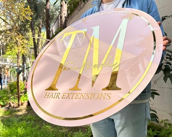 Hair Salon Sign, Outdoor Business Sign, Company Logo Sign, Indoor Sign, Business Logo Sign, 3D Logo Sign, Acrylic Sign, Brand Logo Sign