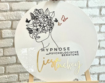 Custom Sign for Business, 3D Acrylic Sign, Round Business Sign, Personalized Business Sign, Beauty Salon Decor, Outdoor Sign for Business