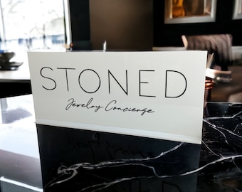 Business Table Sign, Acrylic Table Sign, Small Business Sign, Custom Business Sign, Business Sign for Table, Acrylic Table Sign with Stand